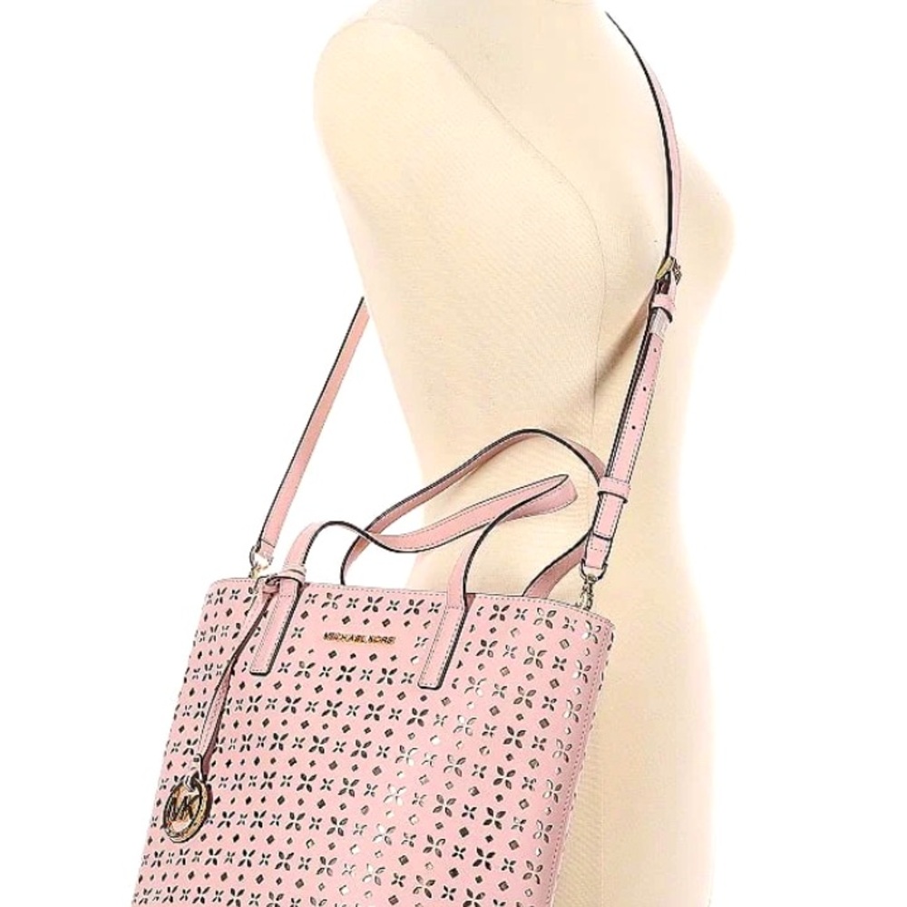 Michael Kors Laser Print Dusty Rose & Gold Tote - Picture 3 of 7